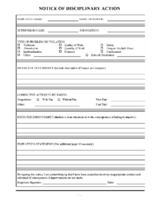 employee write up form