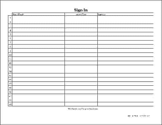 editable sign in sheet