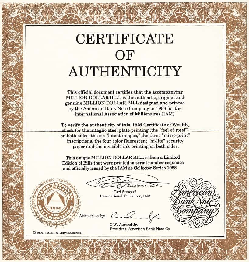 autograph certificate of authenticity template