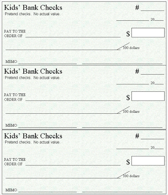 Free Blank Check Template Word Document