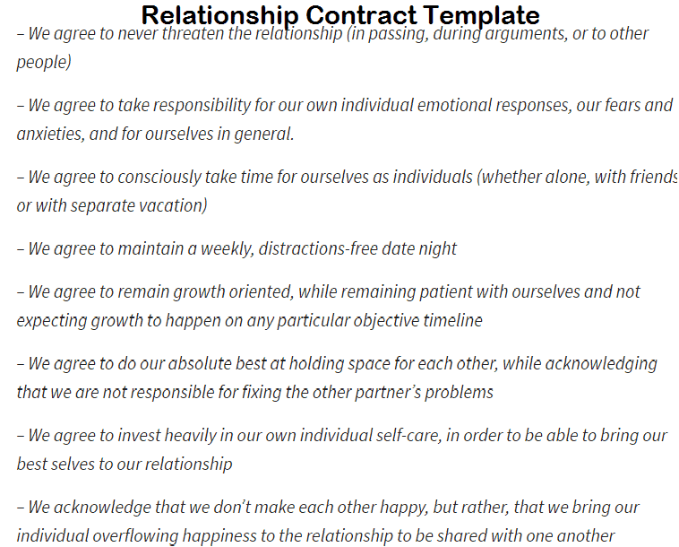 15+ Relationship Contract Templates Word Excel Samples