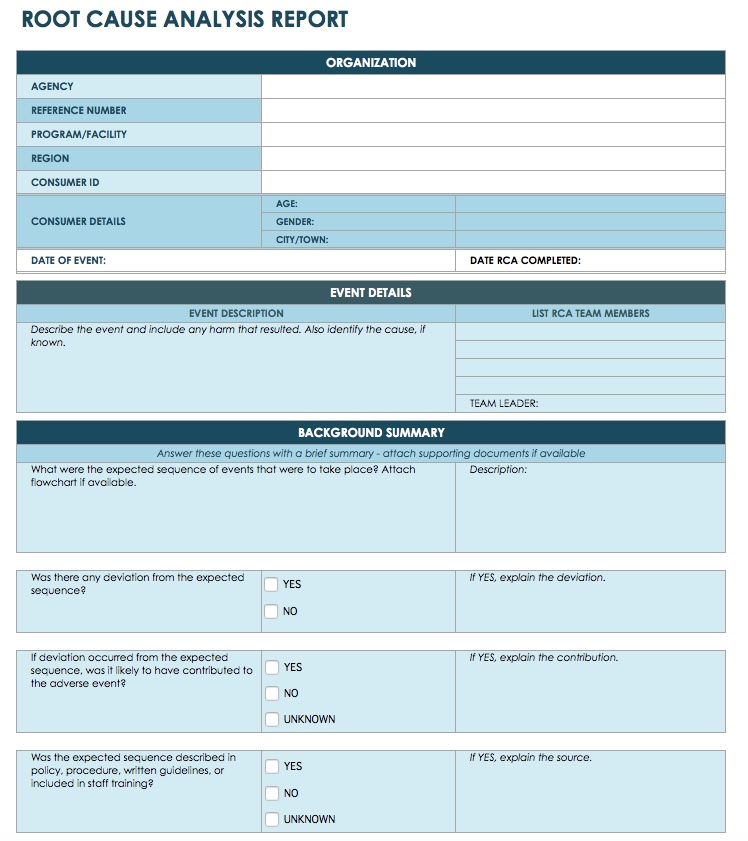 13 Root Cause Analysis Templates Word Excel Samples