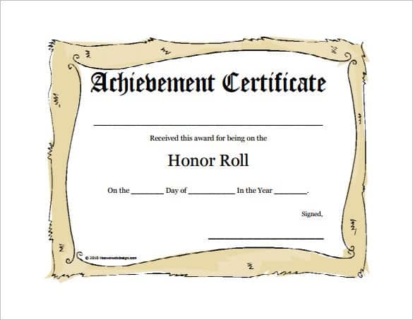 5 Honor Roll Certificate Templates Word Excel Samples