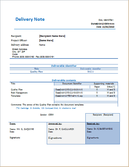 9 Delivery Note Templates Word Excel Samples 2653