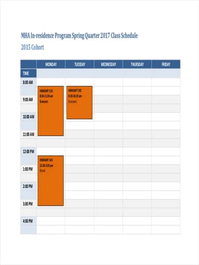 5 Day Event Schedule Template