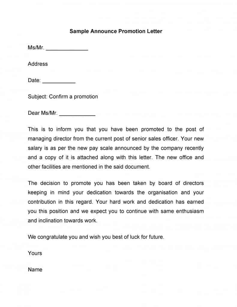 cover letter for promotion officer