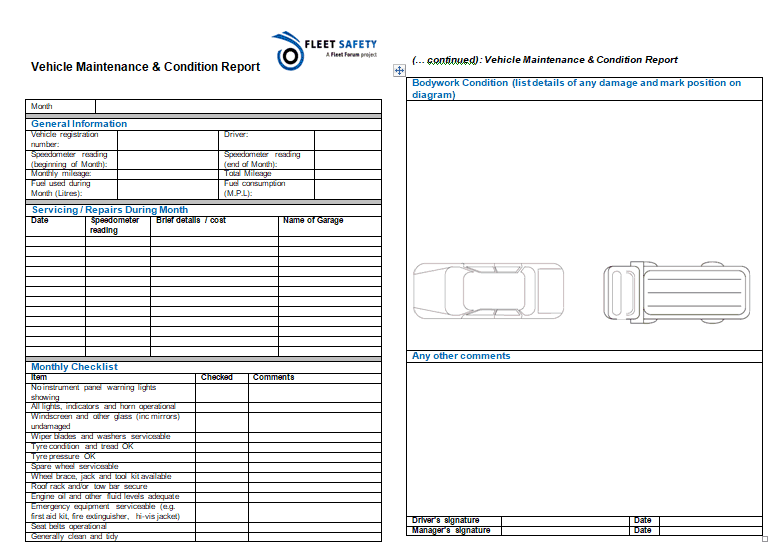 12+ Vehicle Condition Report Templates Word Excel Samples