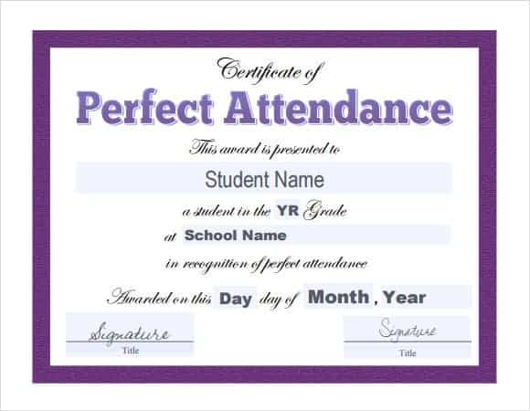 10 Certificate Of Attendance Templates Word Excel Samples 8002