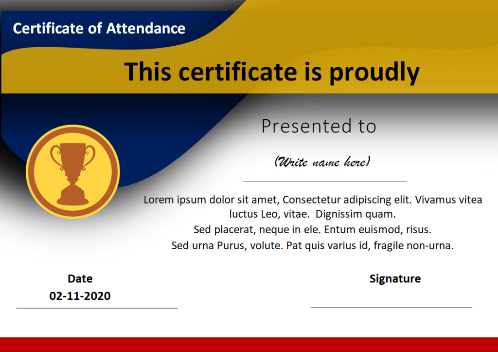 15 Customizable Attendance Certificate Templates Word Excel Samples 5463