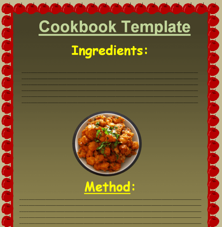 11+ FREE Editable Cookbook Templates WORD Word Excel Samples