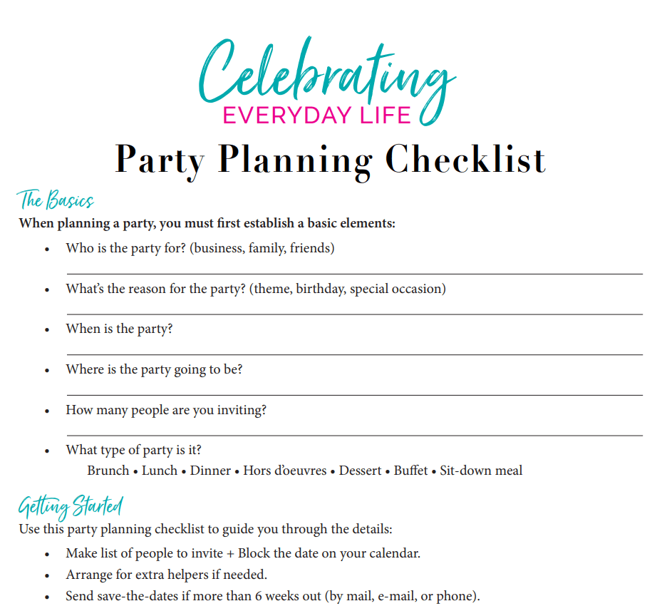 18 Ready To Use Party Planning Checklist Templates Word Excel Samples