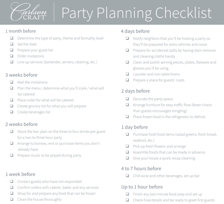 18+ Ready-to-Use Party Planning Checklist Templates - Word Excel Samples