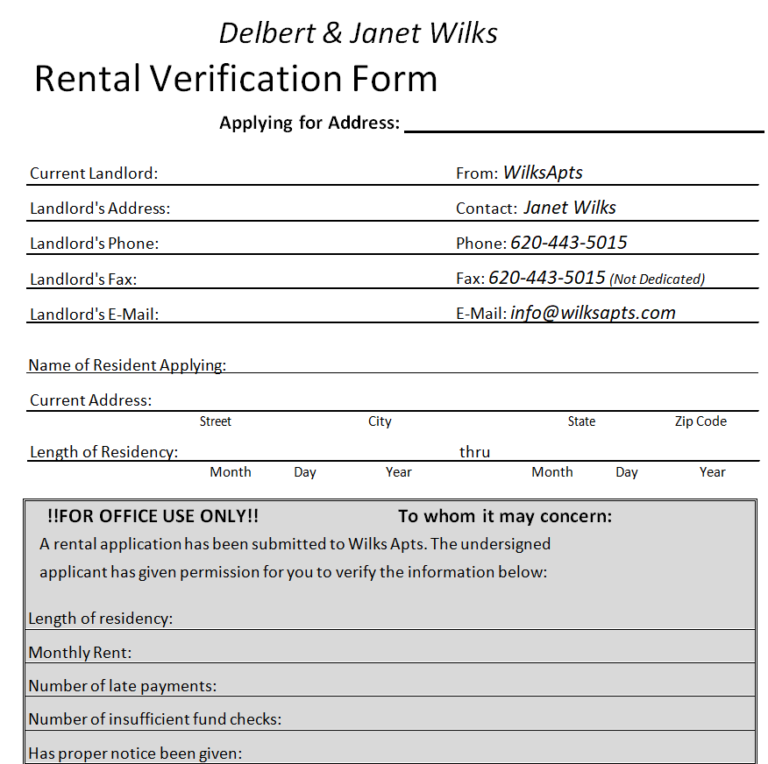 15 Useful Rental Verification Form Templates Word Excel Samples 7052