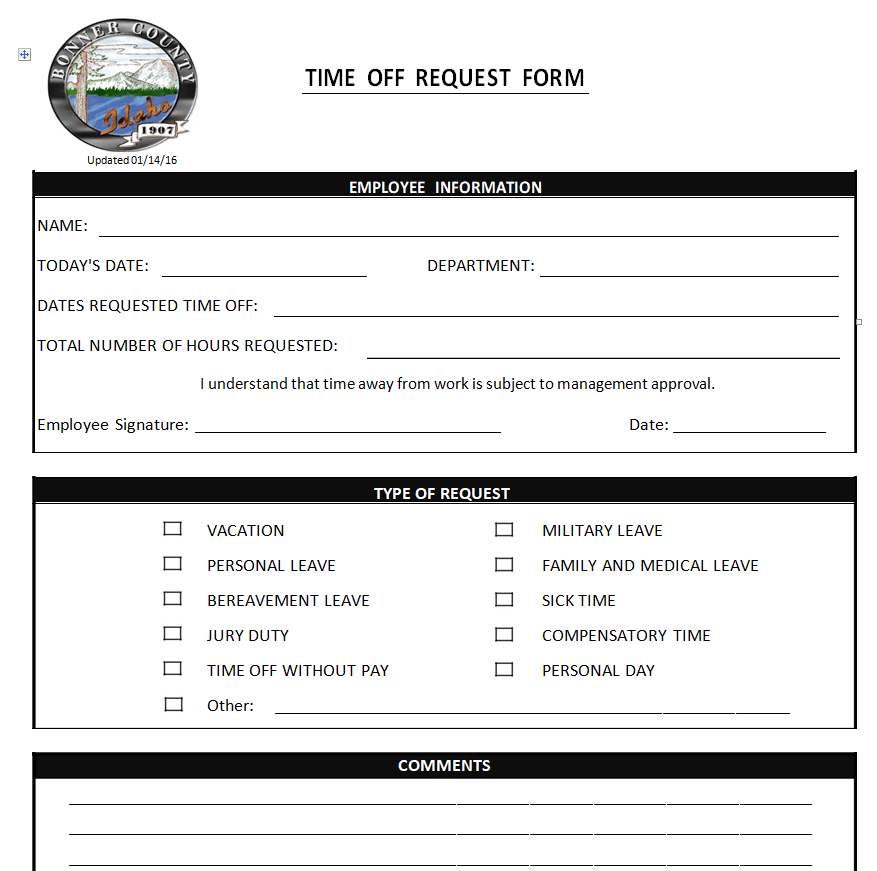 19 Official Time Off Request Form Templates Word Excel Samples 5028